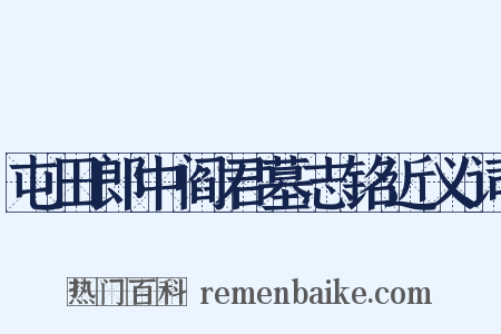屯田郎中阎君墓志铭近义词是什么意思的图片